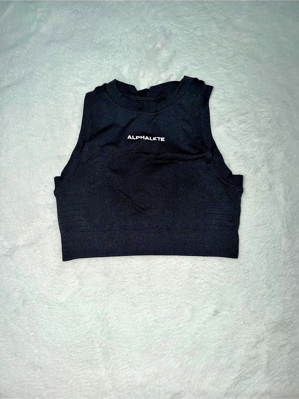 ALPHALETE Black Cropped Athletic Tank